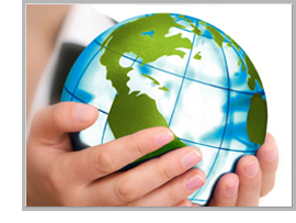 Worldwide Services - globe in hands